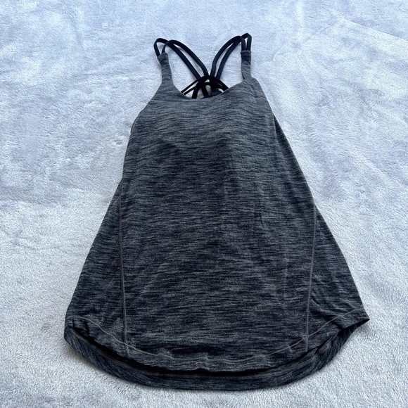Lululemon Tops - Lululemon Shirt Womens 4 Gray Black Free To Be Serene Tank Top Athletic Yoga Gym